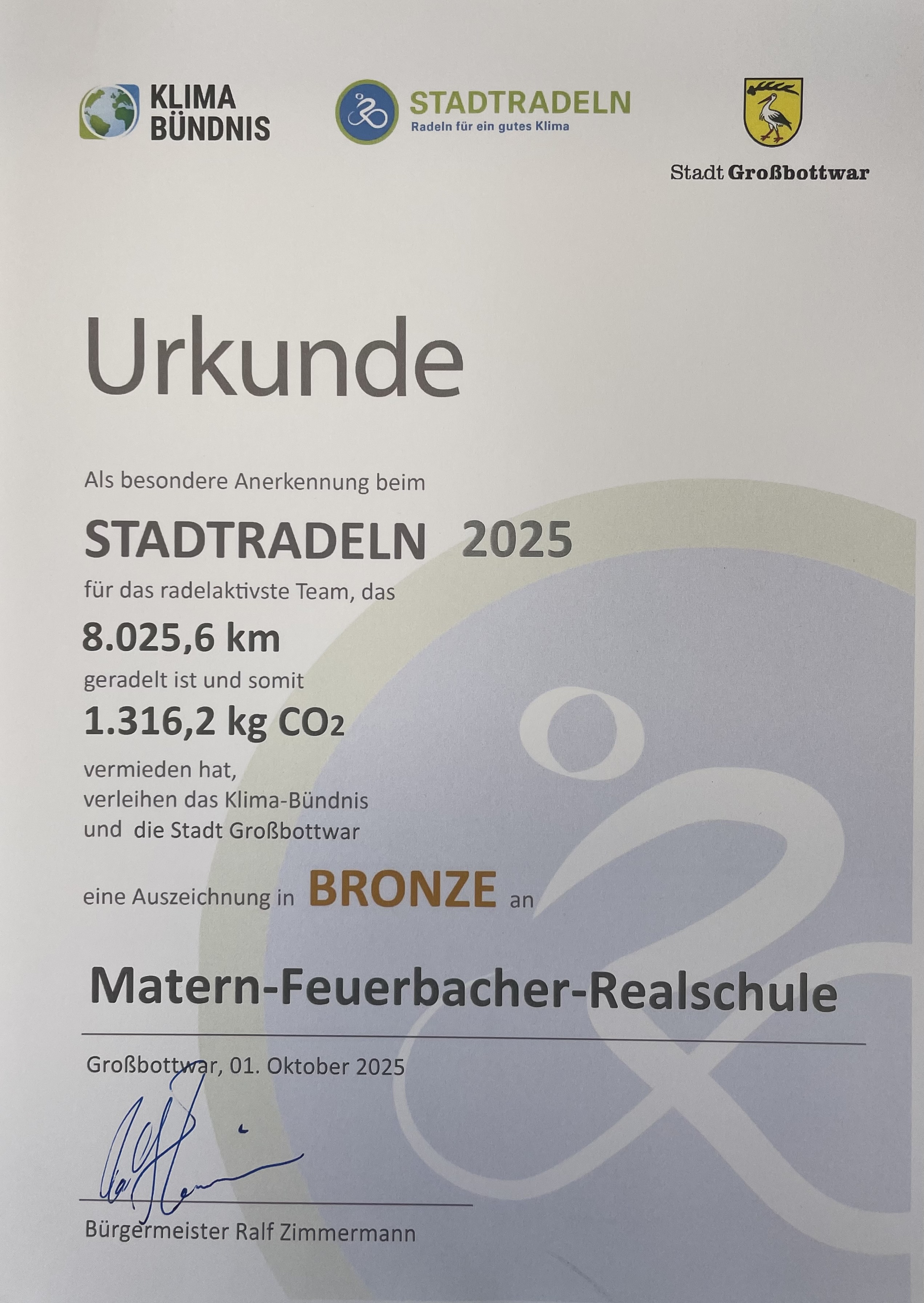 MFR holt Bronze beim Stadtradeln