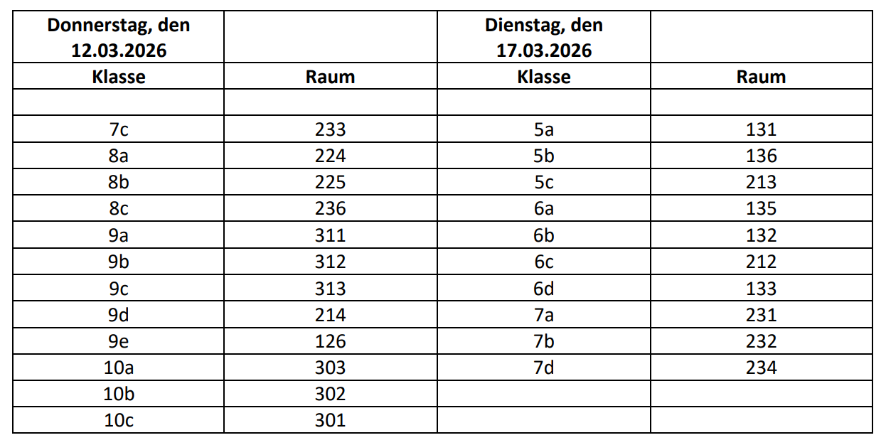 Einladung Klassenpflegschaftsabend im zweiten Halbjahr